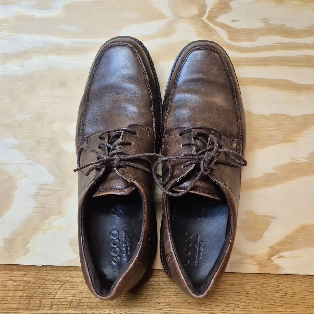 ECCO Holton Men's Brown Leather Oxford Dress Shoes Size 9 EU 43